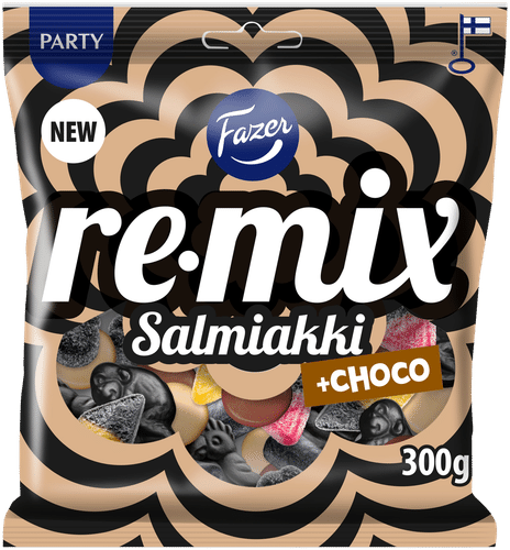 Fazer Remix Salmiakki +choco 糖果袋 300g｜Fazer Remix Salmiakki +choco karkkipussi 300g