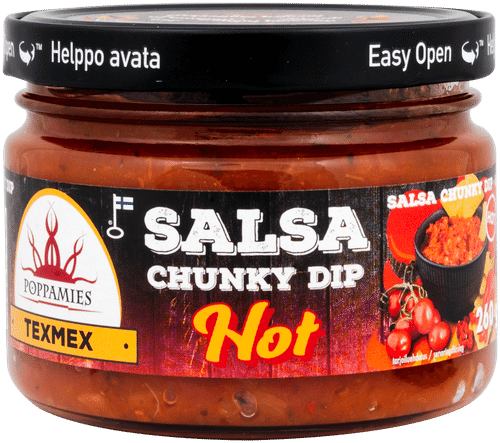 Poppamies 墨西哥辣味莎莎酱 260g｜Poppamies Texmex Salsa Chunky Dip Hot tulinen salsakastike 260g