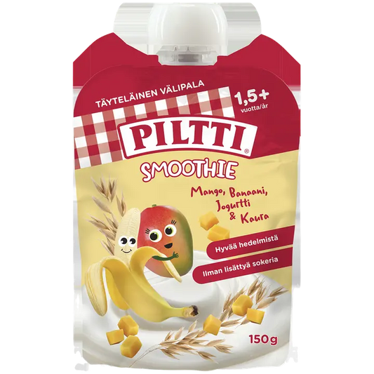 Piltti 150g Smoothie Jogurtti-mango-banaani-kaura 1,5v+ annospussi｜Piltti 150克冰沙酸奶-芒果-香蕉-燕麦1.5v+份袋