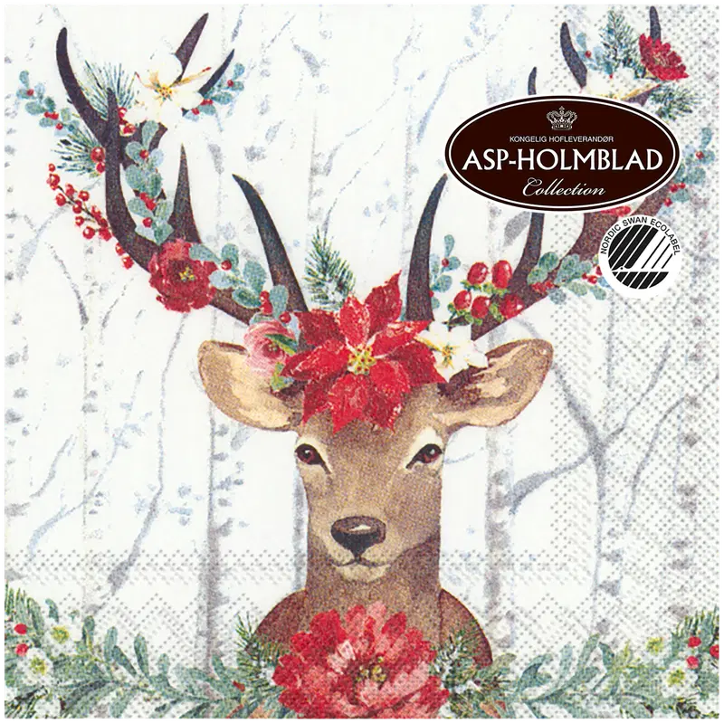 ASP-Holmblad 鹿欢餐巾纸 25cm｜ASP-Holmblad Lautasliina Deer Cheer 25cm
