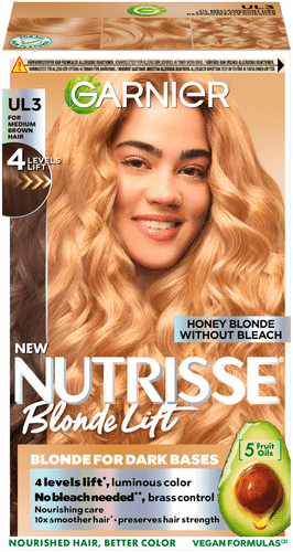 Garnier Nutrisse Ultra Bleach UL3 Luminous Blonde for Dark Brown Hair kestoväri normaaleille hiuksille 1 kpl