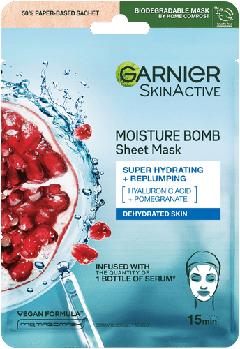 Garnier SkinActive Moisture Bomb kosteuttava kangasnaamio kasvoille 28g