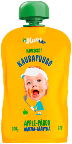 Muru Baby 有机燕麦粥 苹果梨 6个月起 100 g｜Muru Baby Luomukaurapuuro, omena ja päärynä, alkaen 6 kk, 100 g