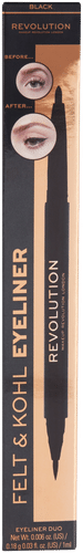 Makeup Revolution felt 0,18g & kohl 1ml silmänrajausduo musta