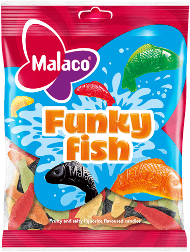 Malaco 趣味鱼混合糖果 180g｜Malaco Funky Fish makeissekoitus 180g