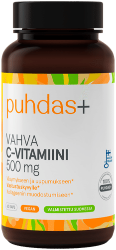 Puhdas+ 高含量维生素C 500毫克 60 kaps