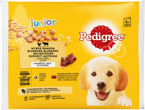 Pedigree Junior 宝路 肉冻混合装 4x100g