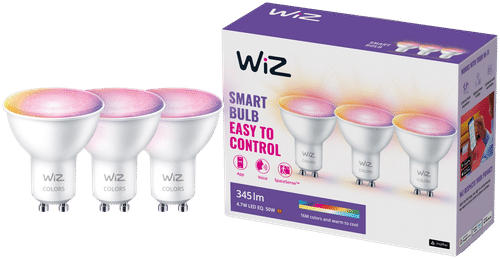 WiZ 智能灯泡 GU10 PAR16 4.7W RGB Wi-Fi，3只装｜WiZ älylamppu GU10 PAR16 4.7W RGB Wi-Fi, 3 kpl:n pakkaus