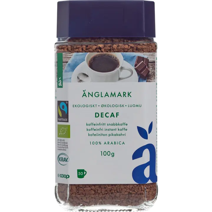 Änglamark pikakahvi kofeiiniton luomu 100 g｜Änglamark 速溶咖啡 不含咖啡因 有机 100 g