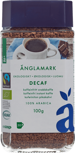 Änglamark pikakahvi kofeiiniton luomu 100 g｜Änglamark 速溶咖啡 不含咖啡因 有机 100 g