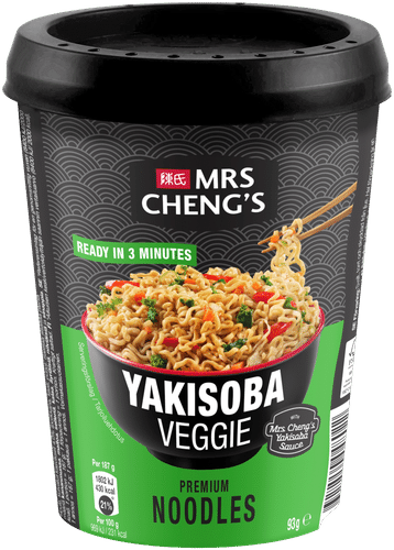 Mrs Cheng's 炒面杯面配蔬菜 93g｜Mrs Cheng's Yakisoba Kuppinuudeli kasviksilla 93g