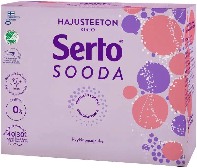 Serto Sooda无香彩色衣物洗衣粉 1,35 kg｜Serto Sooda Hajusteeton Kirjo pyykinpesujauhe 1,35 kg