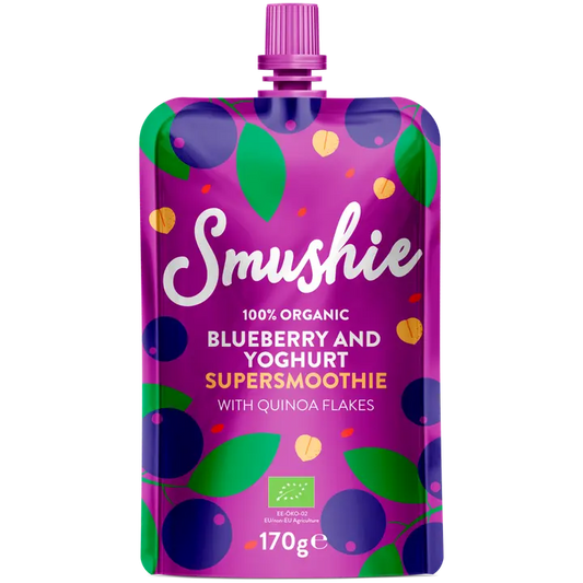Smushie luomu mustikka jogurtti kvinoa smoothie 170g｜Smushie 有机蓝莓酸奶藜麦冰沙 170g