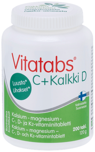 Vitatabs C + 钙 D 钙-镁-C、D和K2维生素片 200片