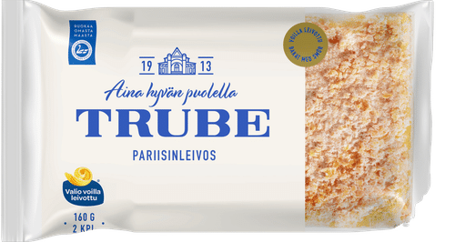 Trube Pariisinleivos 2 kpl/160 g voitaikinaleivos vadelma- ja kreemitäytteellä｜Trube 巴黎酥饼 2块/160克 黄油酥皮点心 覆盆子奶油馅