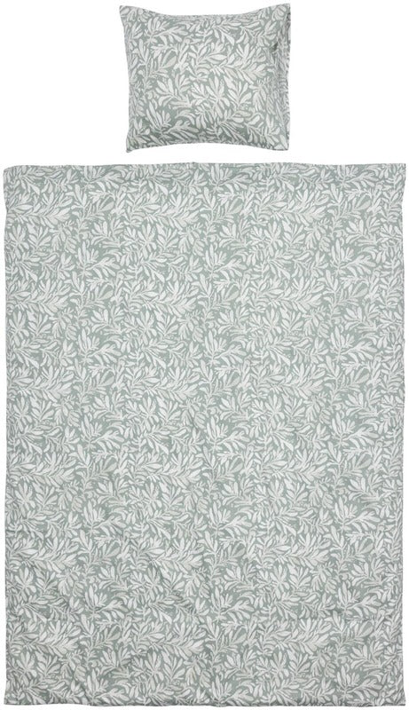 Pentik Hetki 被套套装 150x210 厘米 + 50x60 厘米 叶子 绿色｜Pentik Hetki pussilakanasetti 150x210 cm + 50x60 cm lehti vihreä