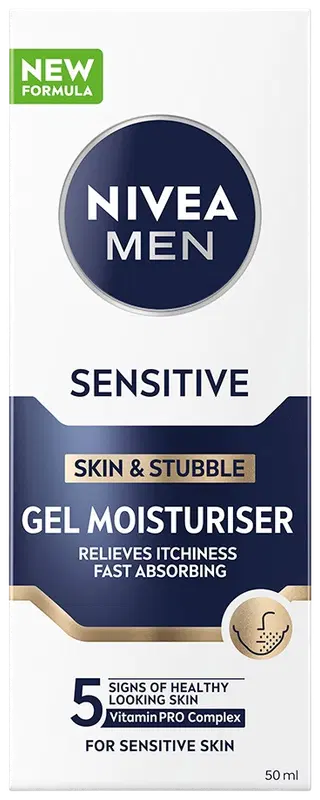 NIVEA MEN Sensitive 敏感肌胡茬啫喱保湿霜 50ml｜NIVEA MEN Sensitive Skin & Stubble Gel Moisturiser -geelivoide 50ml