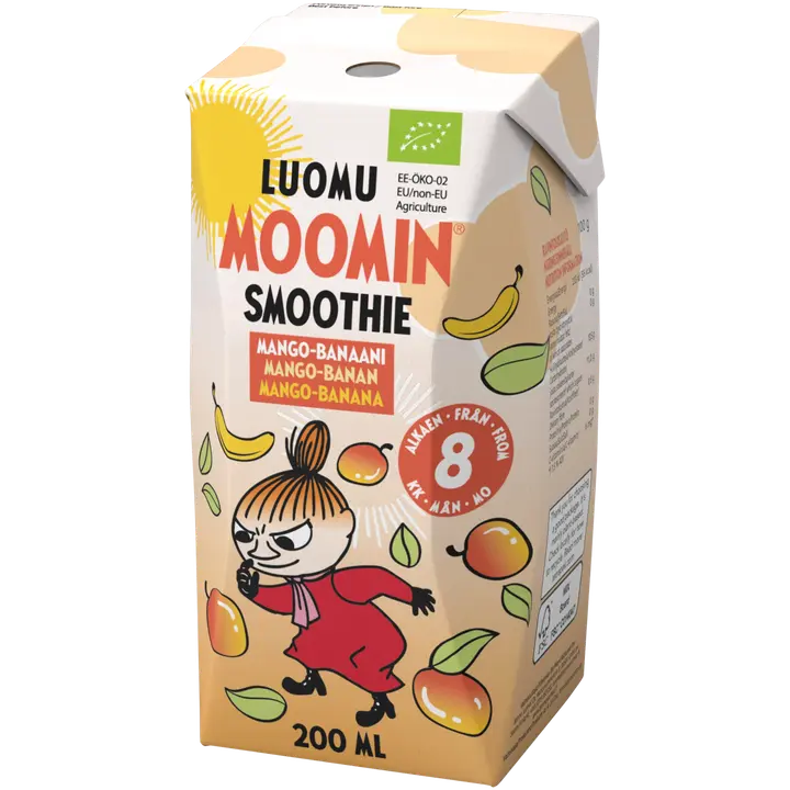 Moomin mango banaani smoothie luomu 200ml｜Moomin 有机芒果香蕉冰沙 200ml