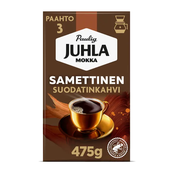 Paulig Juhla Mokka Samettinen kahvi suodatinjauhatus 475g｜Juhla Mokka Paulig Juhla 摩卡丝绒咖啡过滤研磨 475g