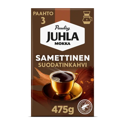Paulig Juhla Mokka Samettinen kahvi suodatinjauhatus 475g｜Juhla Mokka Paulig Juhla 摩卡丝绒咖啡过滤研磨 475g