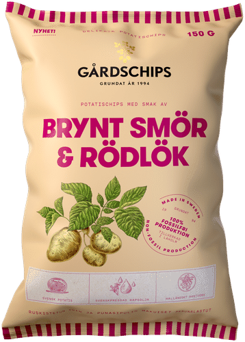 GÅRDSCHIPS 焦化黄油&红洋葱 150g｜Gårdschips Ruskistettu voi & punasipuli 150g