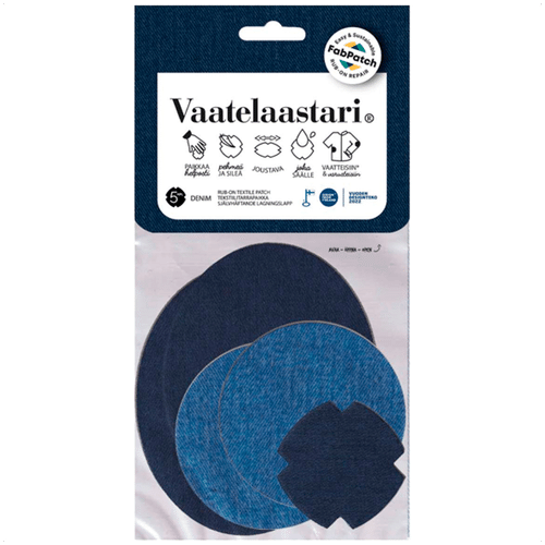 FabPatch 牛仔衣物修补贴 5片，摩擦粘贴纺织品修补片