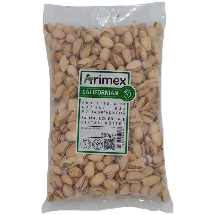 Arimex Suolattuja ja paahdettuja pistaasipähkinöitä 500g-Arimex 盐烤开心果 500g