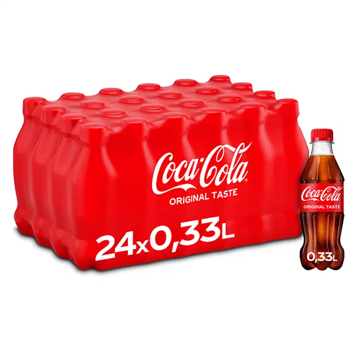 24-pack Coca-Cola Original Taste virvoitusjuoma muovipullo 0,33 L｜Coca-Cola 24瓶装可口可乐原味软饮料塑料瓶 0,33 L