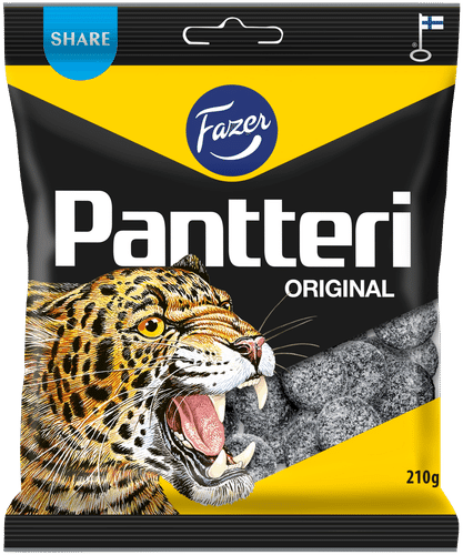 Fazer 黑豹甘草糖果袋 210g｜Fazer Pantteri salmiakki karkkipussi 210g