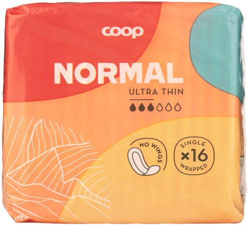 Coop 无护翼超薄日用卫生巾 16 kpl