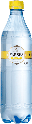Värska Lemon, sitruunanmakuinen mineraalivesi, hiilihapollinen 0,5L PET