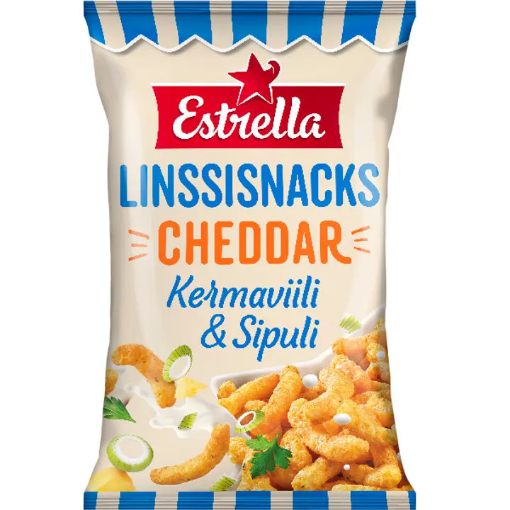 Estrella Linssisnacks Kermaviili & Sipuli 125g-Estrella 扁豆零食 奶油奶酪和洋葱 125g