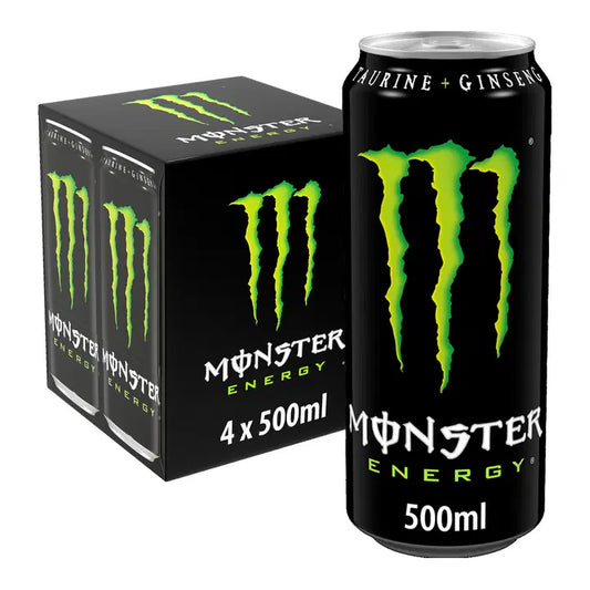 4-pack Monster Energy energiajuoma tölkki 0,5 L｜Monster Energy 4 罐装 Monster Energy 能量饮料 0,5 L