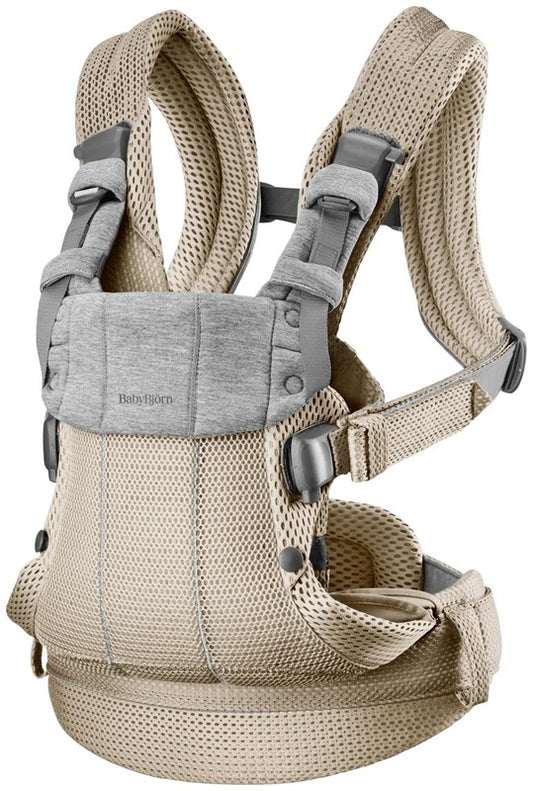 BabyBjörn 婴儿背带 harmony - 3D网眼 灰米色｜BabyBjörn vauvan kantoreppu harmony - 3d mesh, harmaa beige