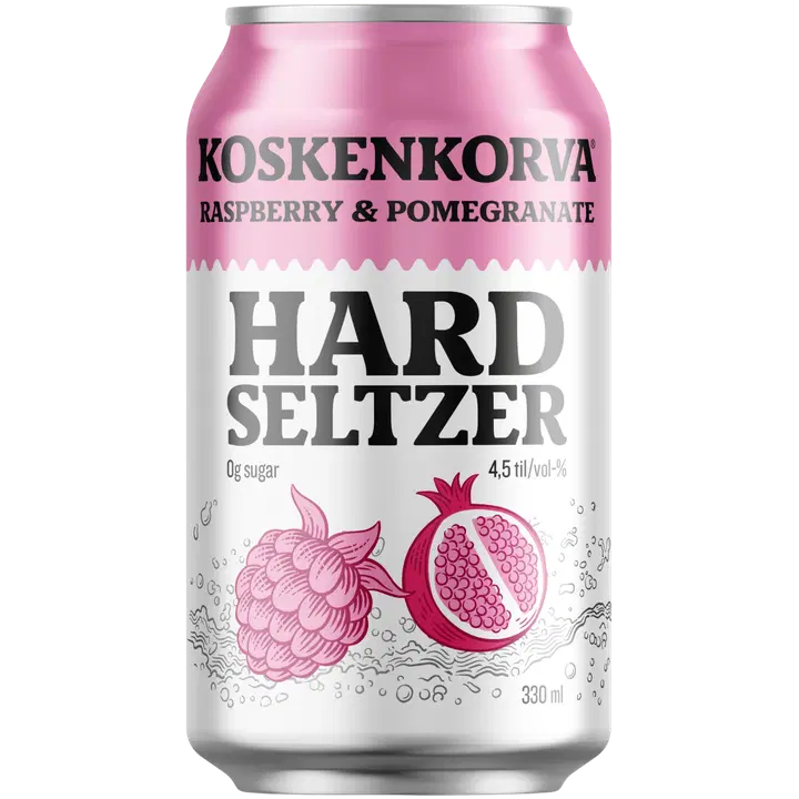 Koskenkorva Hard Seltzer Raspberry-Pomegranate 4,5 33cl CAN｜Koskenkorva 硬苏打水覆盆子石榴 4.5 33cl 罐装