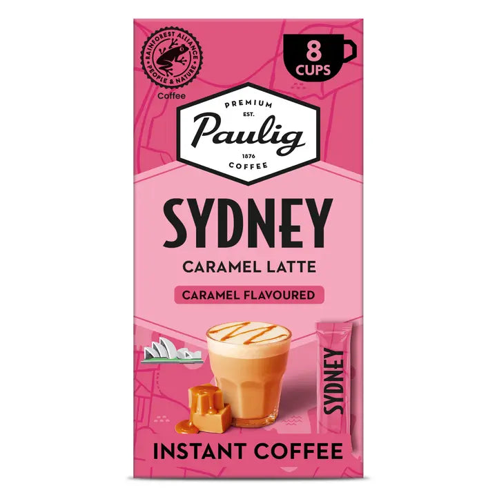 Paulig Sydney Caramel Latte kahvijuomajauhe 8x16,5g｜Paulig 悉尼焦糖拿铁咖啡饮料粉 8x16,5g