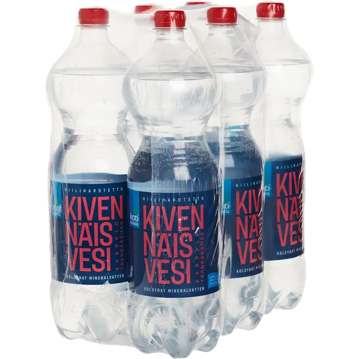 6 x Kotimaista Kivennäisvesi karpalo kevyesti hiilihapotettu 1,5l｜Kotimaista 6 x 国产矿泉水蔓越莓轻度碳酸 1,5l
