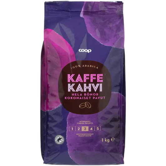 Coop kahvipapu tumma paahto 1 kg｜Coop 咖啡豆深度烘焙 1 kg