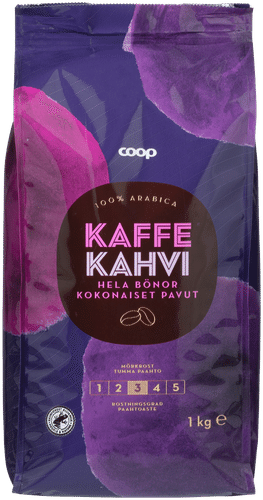 Coop kahvipapu tumma paahto 1 kg｜Coop 咖啡豆深度烘焙 1 kg