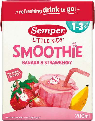 Semper 香蕉草莓果昔 1-3岁 200ml｜Semper Smoothie Banaani & mansikka 1-3v 200ml