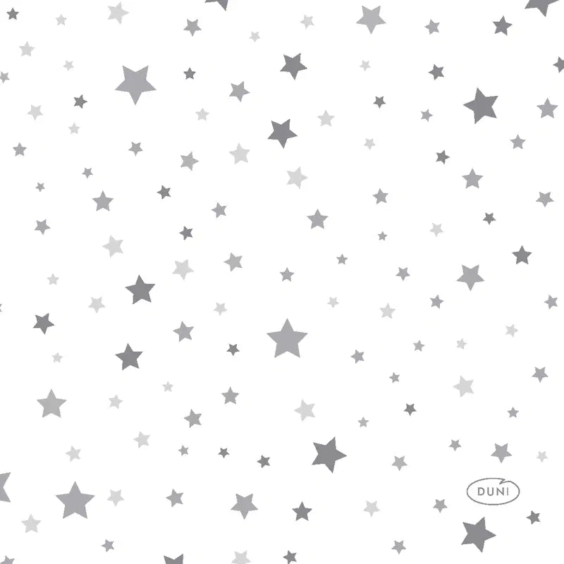 Duni Silver Stardust餐巾纸 24x24cm 三层 20kpl｜DUNI lautasliina Silver Stardust 24 x 24cm 3-krs 20kpl