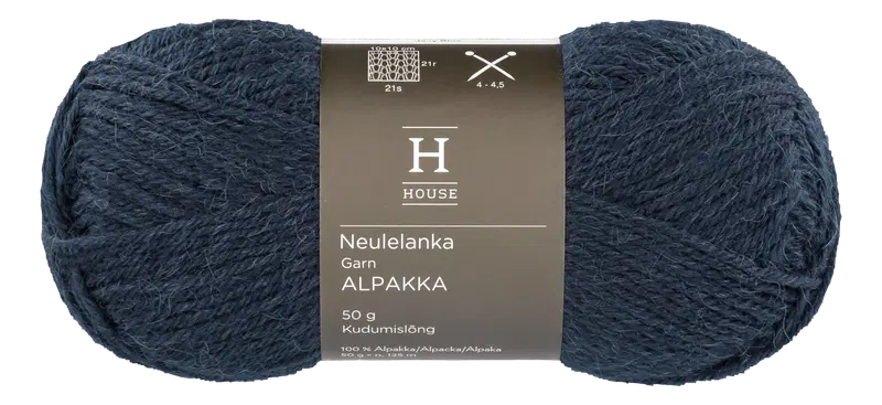 House 羊驼毛编织线 710234 50克 海军蓝 5048｜House neulelanka Alpakka 710234 50 g Navy Blue 5048