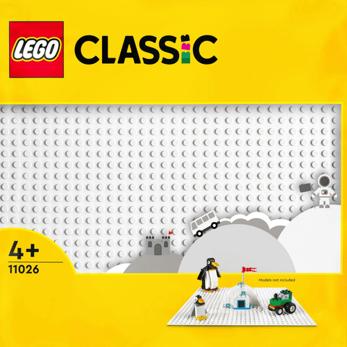 LEGO Classic 乐高®经典白色底板 11026 拼搭套装；适合4岁以上乐高拼搭者的无限创意游戏（1件）