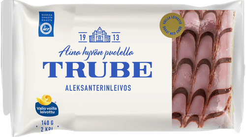 Trube Aleksanterinleivos 2 kpl/140 g muroleivos vadelmatäytteellä ja pomadakuorrutteella｜Trube 亚历山大蛋糕 2块/140克，酥皮糕点配覆盆子馅和糖霜