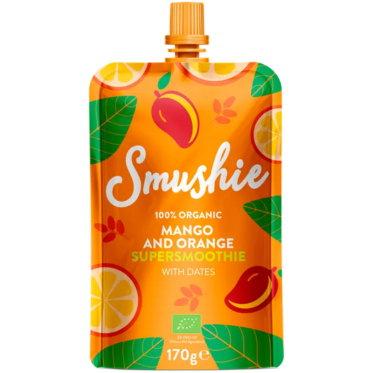 Smushie luomu mango appelsiini taateli smoothie 170g｜Smushie 有机芒果橙枣冰沙 170g