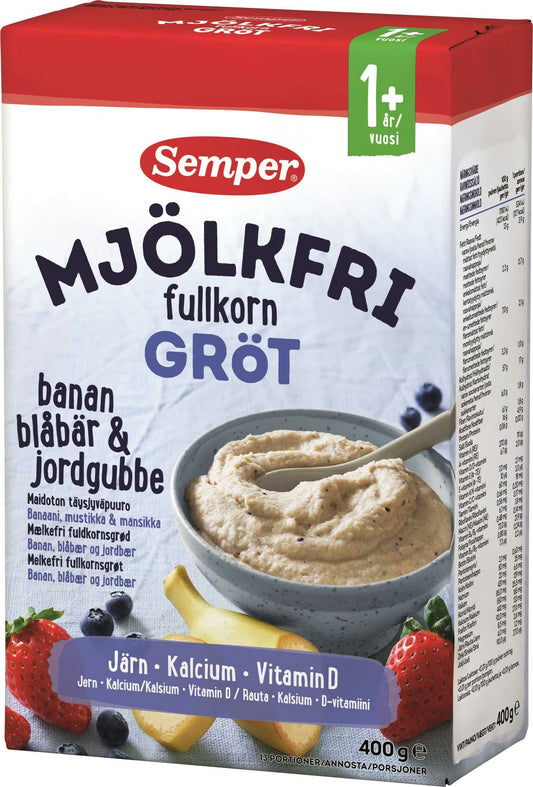 Semper 森宝无奶燕麦粥（香蕉、蓝莓和草莓口味）400克 1岁+