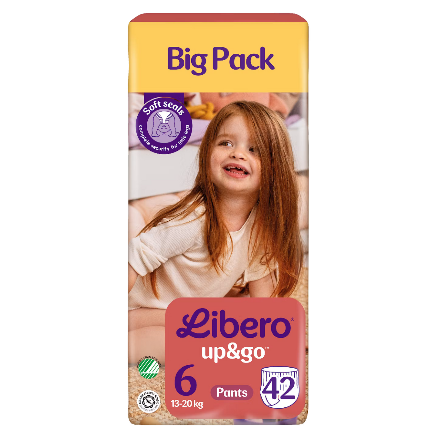 LIBERO Up&Go housuvaippa koko 6, 13-20kg, 42kpl｜LIBERO Up&Go 拉拉裤 6 号，13-20 公斤，42 片装