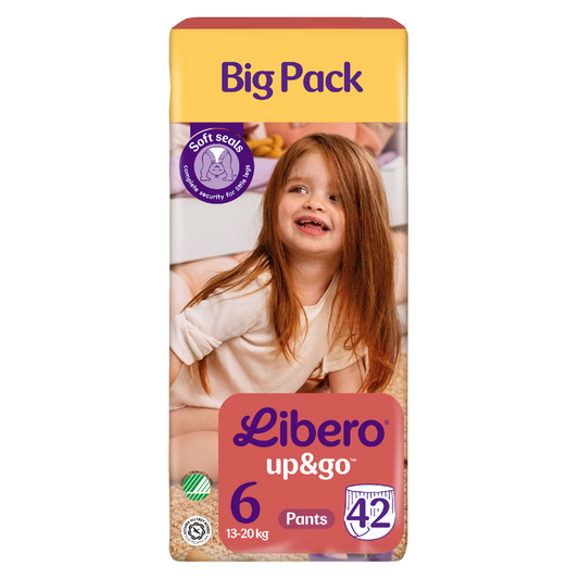 LIBERO Up&Go housuvaippa koko 6, 13-20kg, 42kpl｜LIBERO Up&Go 拉拉裤 6 号，13-20 公斤，42 片装