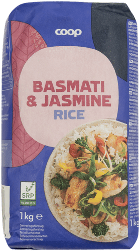Coop basmati- ja jasmiiniriisi 1 kg