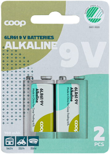 Coop 碱性电池 9V/6LR61 2件